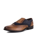 MENS JAY NAVY & BROWN OXFORD BROGUE SHOE