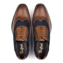 MENS JAY NAVY & BROWN OXFORD BROGUE SHOE