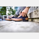 MENS JAY NAVY & BROWN OXFORD BROGUE SHOE