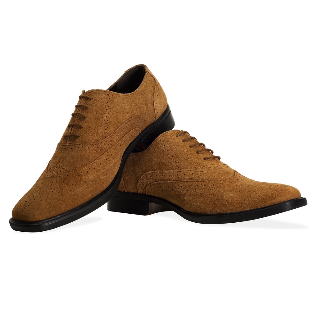 MENS PORTER TAN Suede OXFORD BROGUE SHOE
