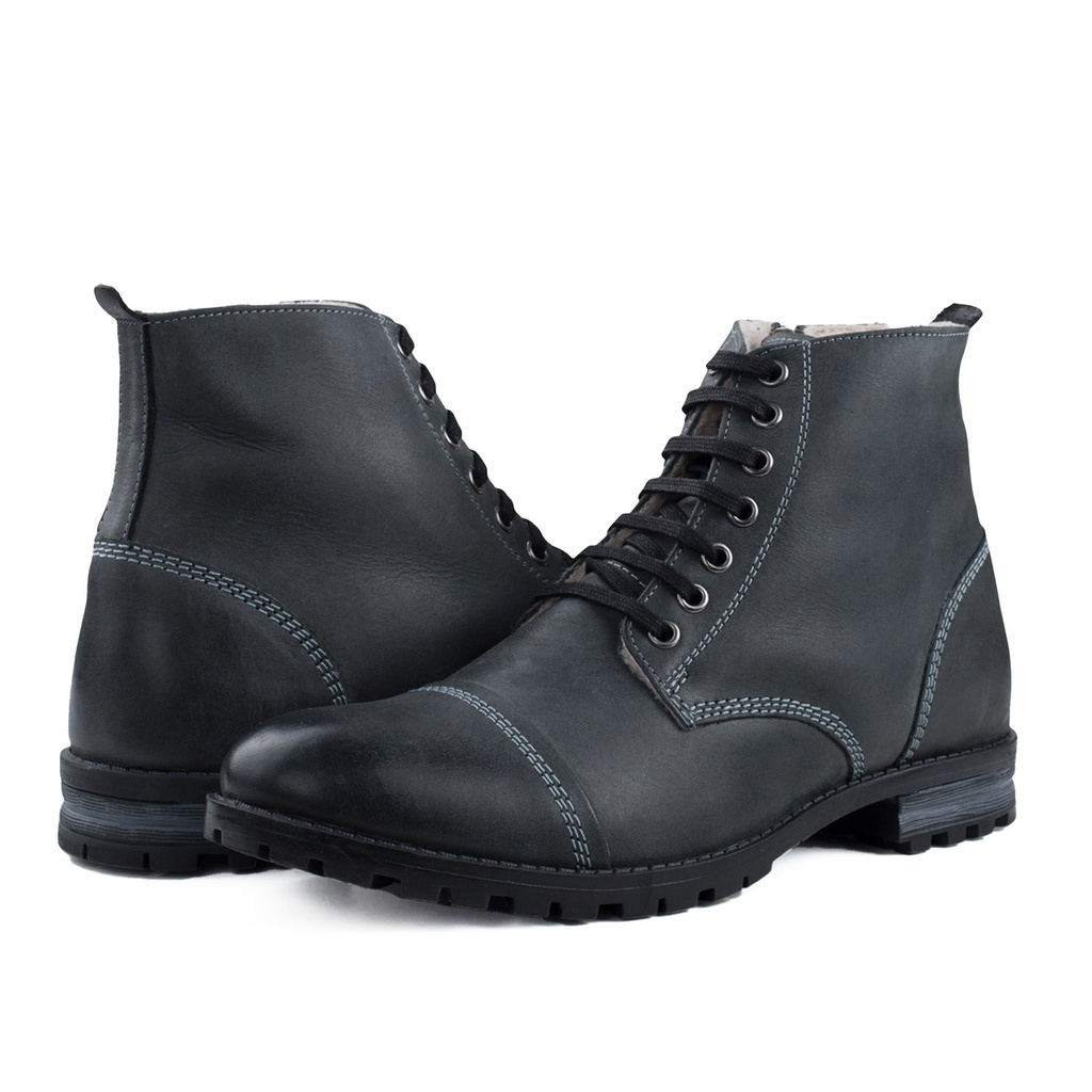 MENS DECKER BLACK FUR LINED BOOT