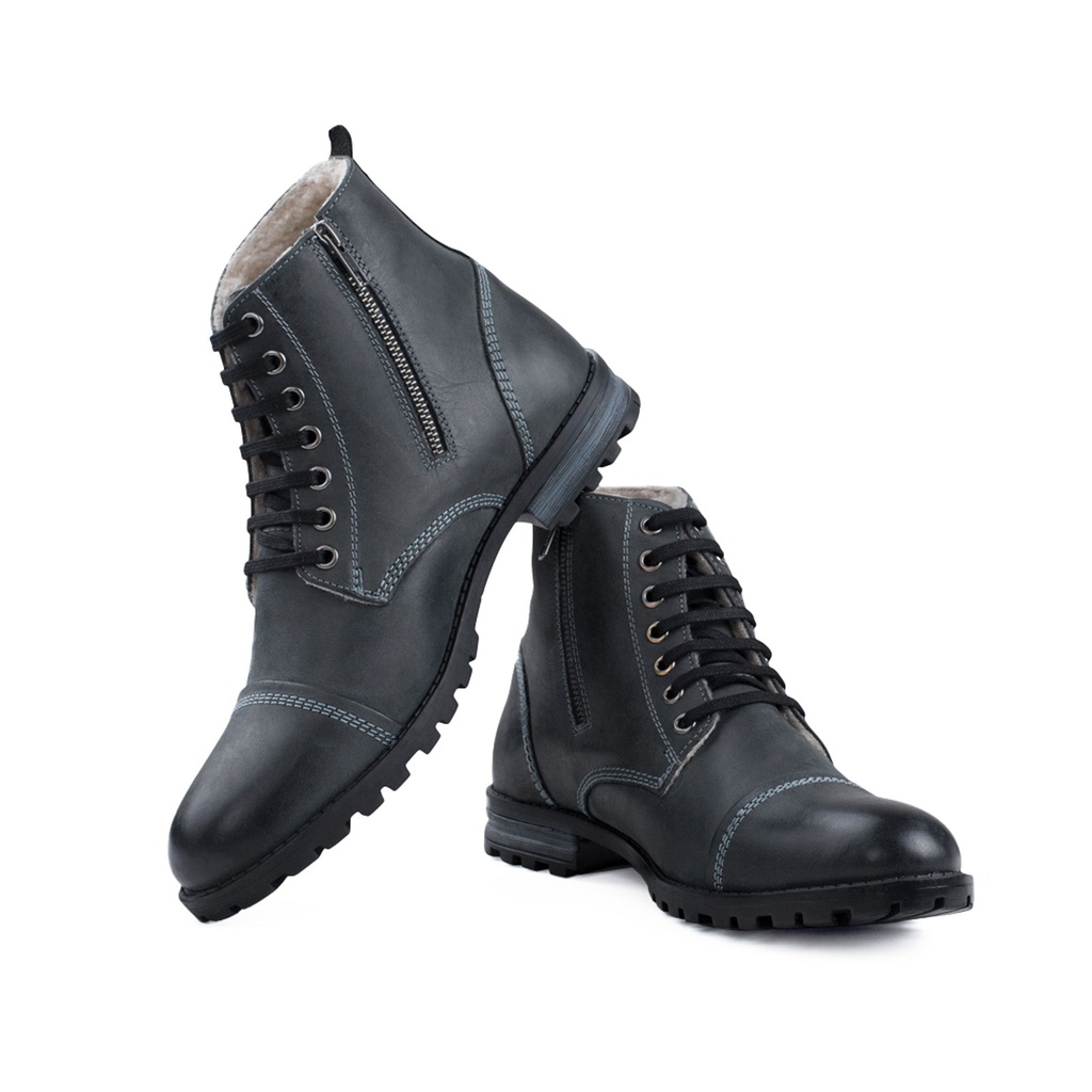 MENS DECKER BLACK FUR LINED BOOT