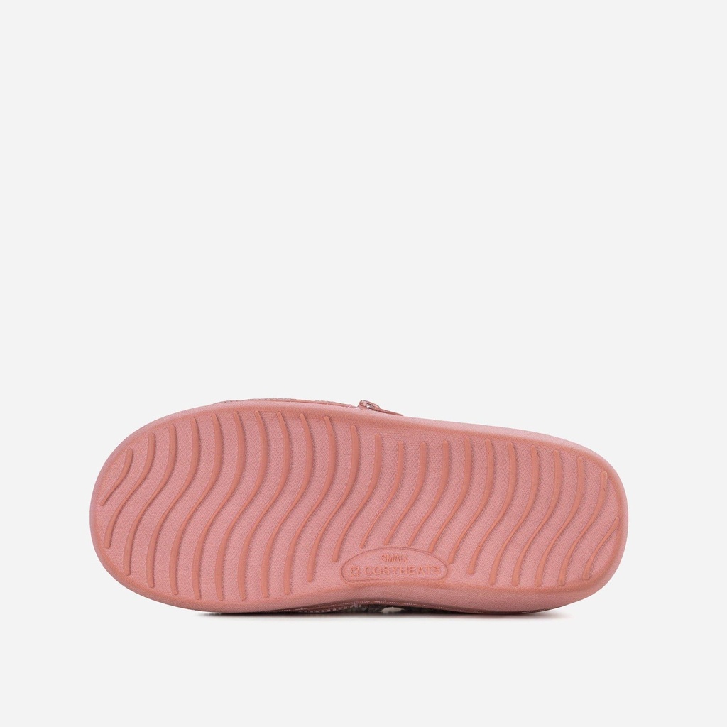 LADIES COSYHEATS CHECK BORG FLEECE SLIPPER BOOT