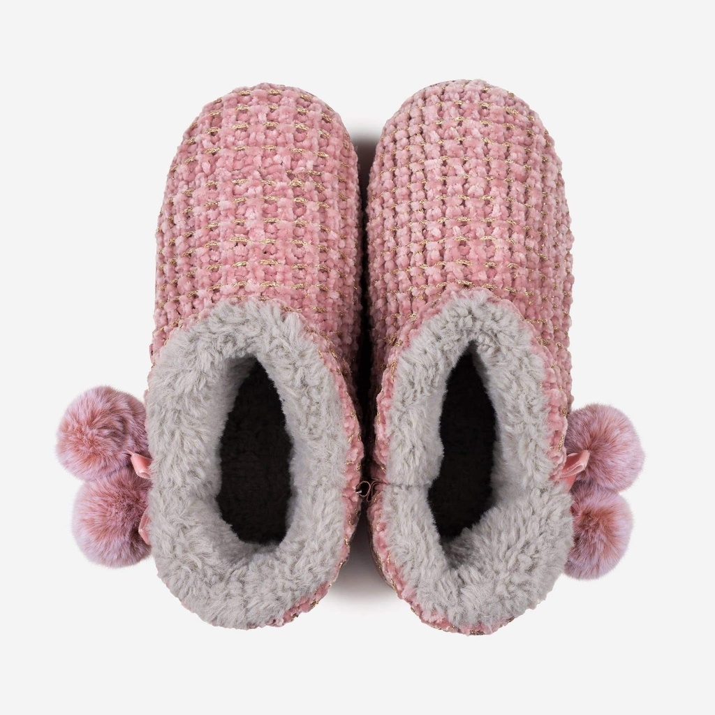 LADIES COSYHEATS PINK CHENIELLE SLIPPER BOOTIE