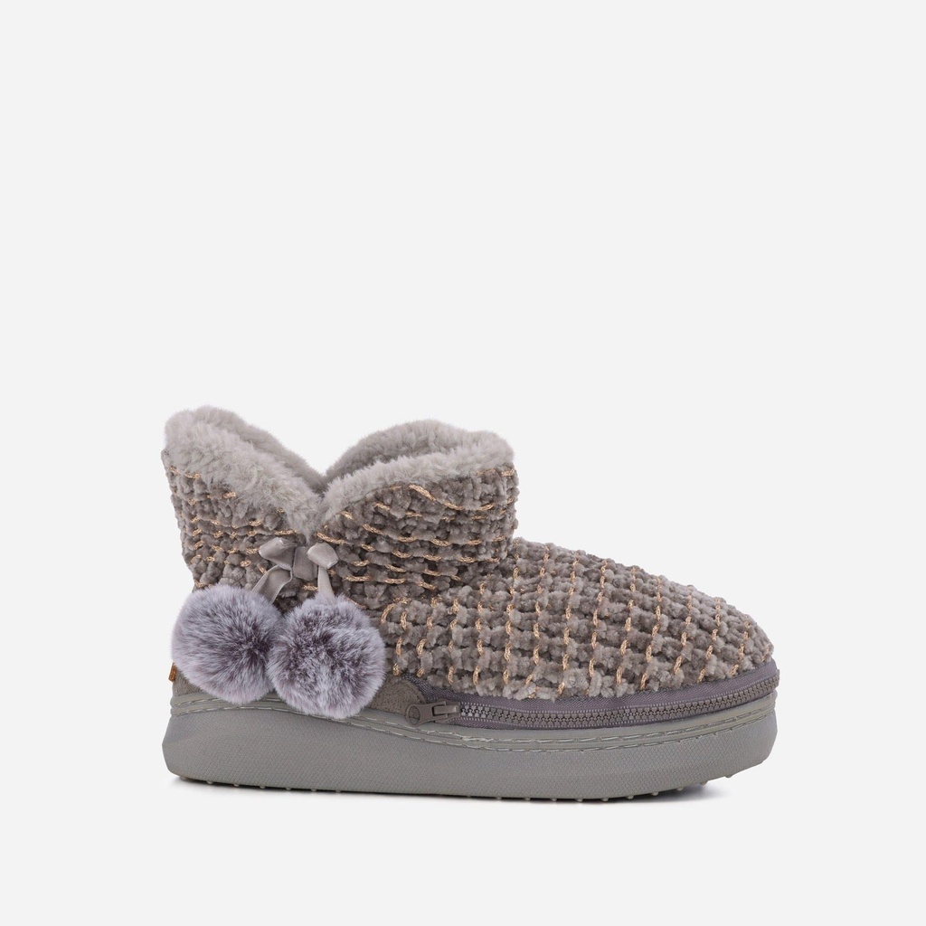 LADIES COSYHEATS GREY CHENIELLE SLIPPER BOOTIE