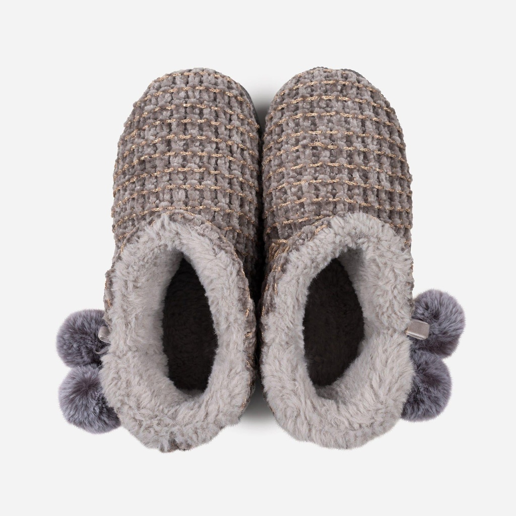 LADIES COSYHEATS GREY CHENIELLE SLIPPER BOOTIE