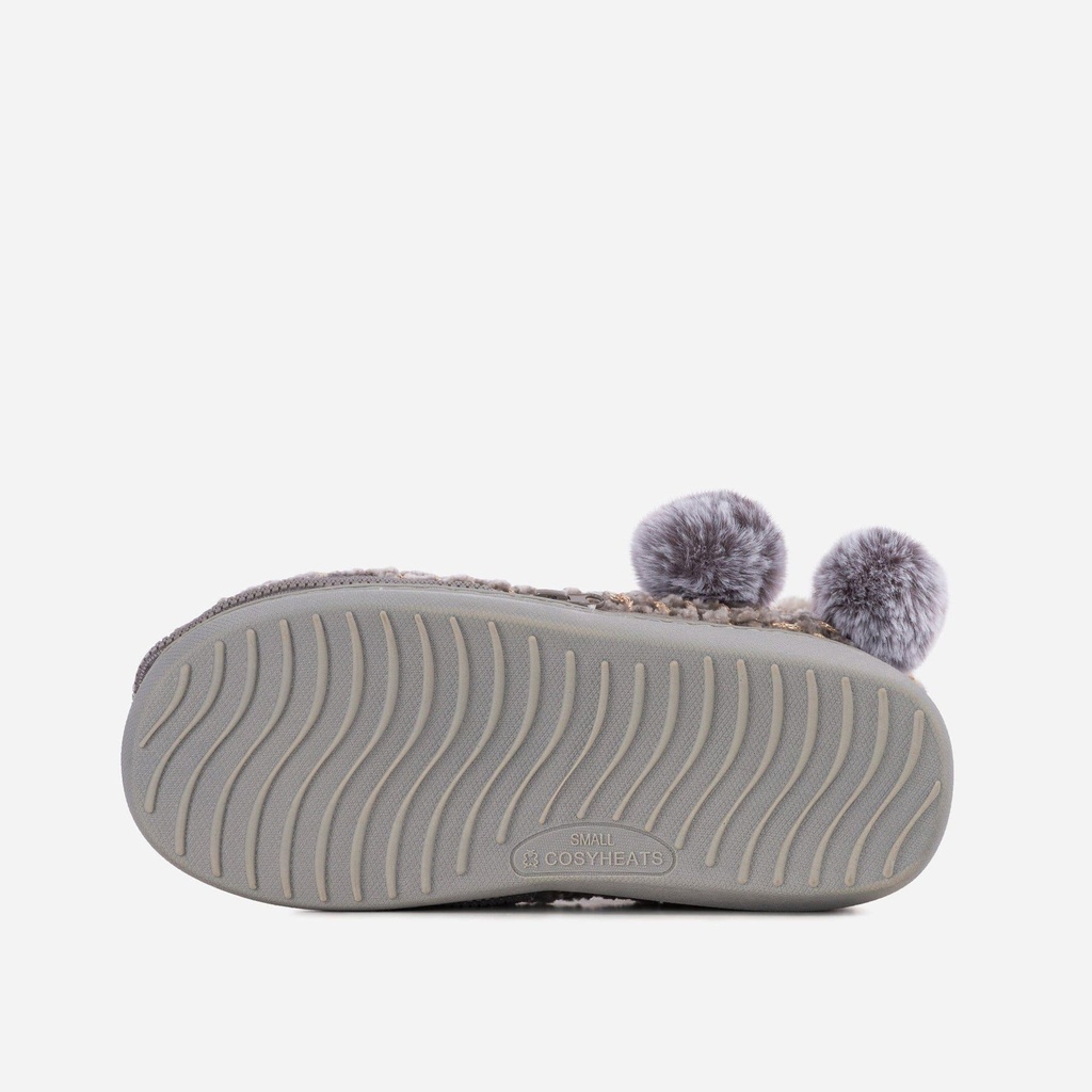 LADIES COSYHEATS GREY CHENIELLE SLIPPER BOOTIE