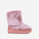 LADIES COSYHEATS PINK TIP DYE FUR SLIPPER BOOT