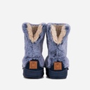 LADIES COSYHEATS NAVY TIP DYE FUR SLIPPER BOOT