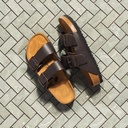 UNISEX HIBISCUS BROWN CORK SANDAL