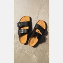 UNISEX HIBISCUS BLACK CORK SANDAL
