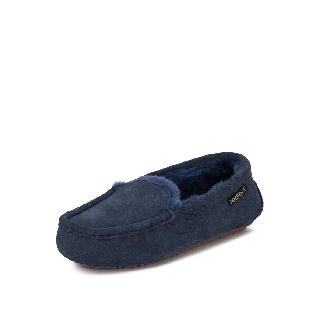 LADIES EVIE NAVY Sheepskin MOCCASIN