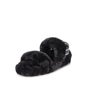 LADIES FREYA BLACK Sheepskin DOUBLE STRAP SLIG BACK