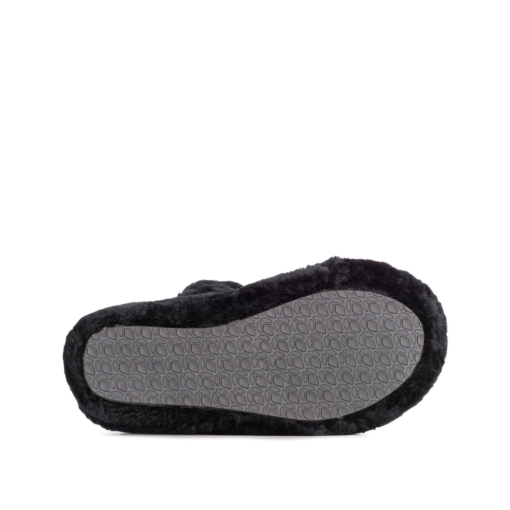 LADIES FREYA BLACK Sheepskin DOUBLE STRAP SLIG BACK