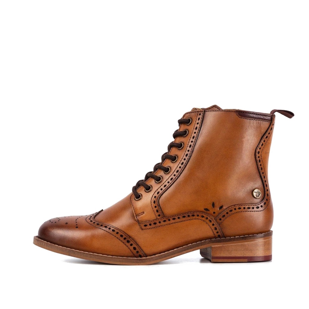 LADIES GS YASMINE TAN BROGUE BOOT