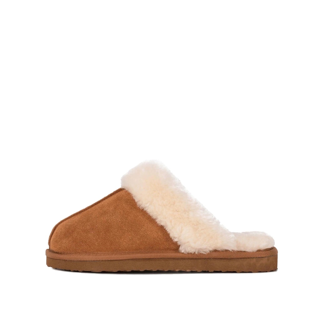 LADIES SUZIE TAN SHEEPSKIN SLIPPER MULE