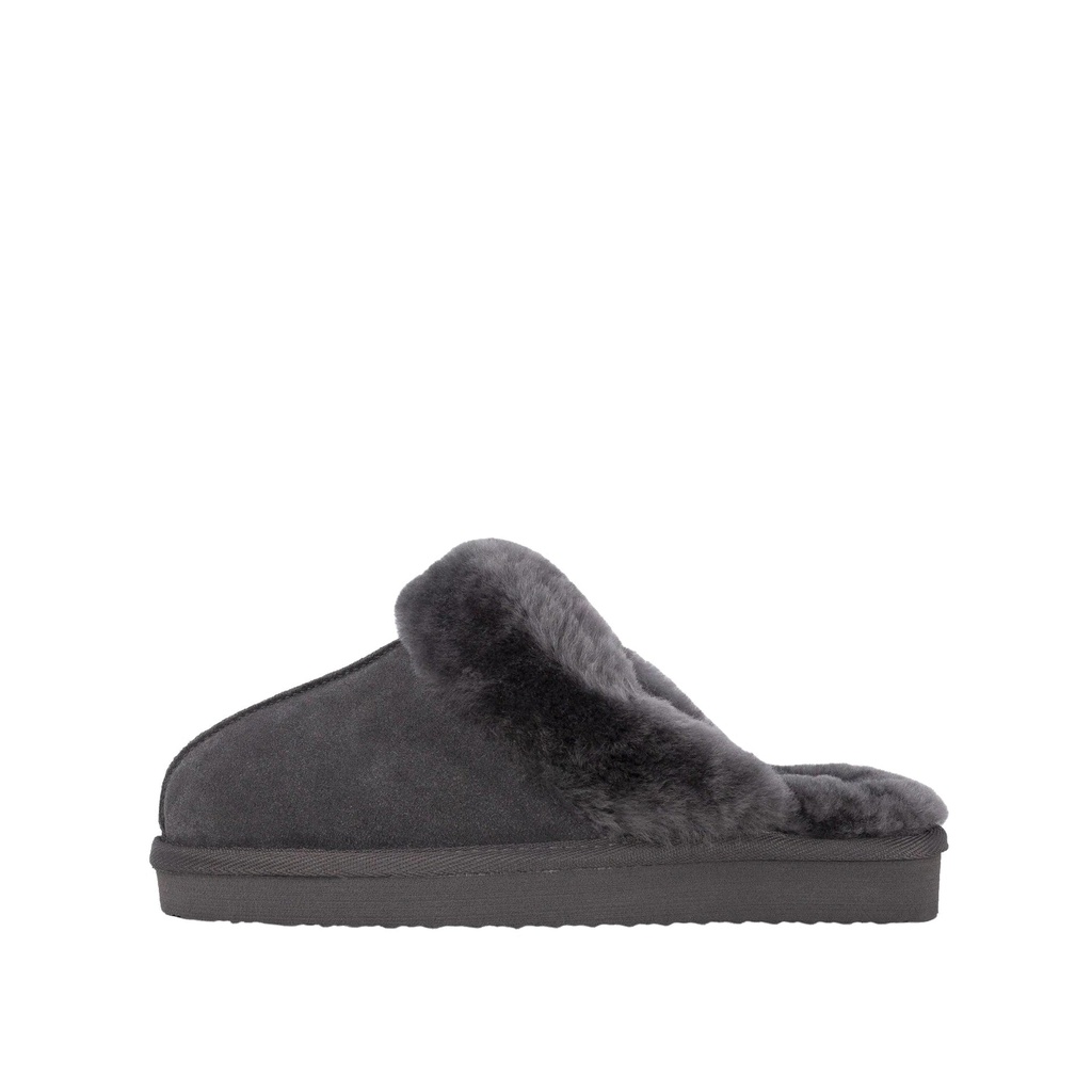 LADIES SUZIE GREY SHEEPSKIN SLIPPER MULE