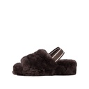 LADIES CHOCOLATE AVA SHEEPSKIN SLIPPER SLING BACK