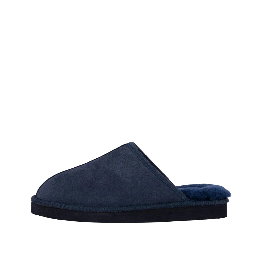 MENS MAX NAVY SHEEPSKIN SLIPPER MULE
