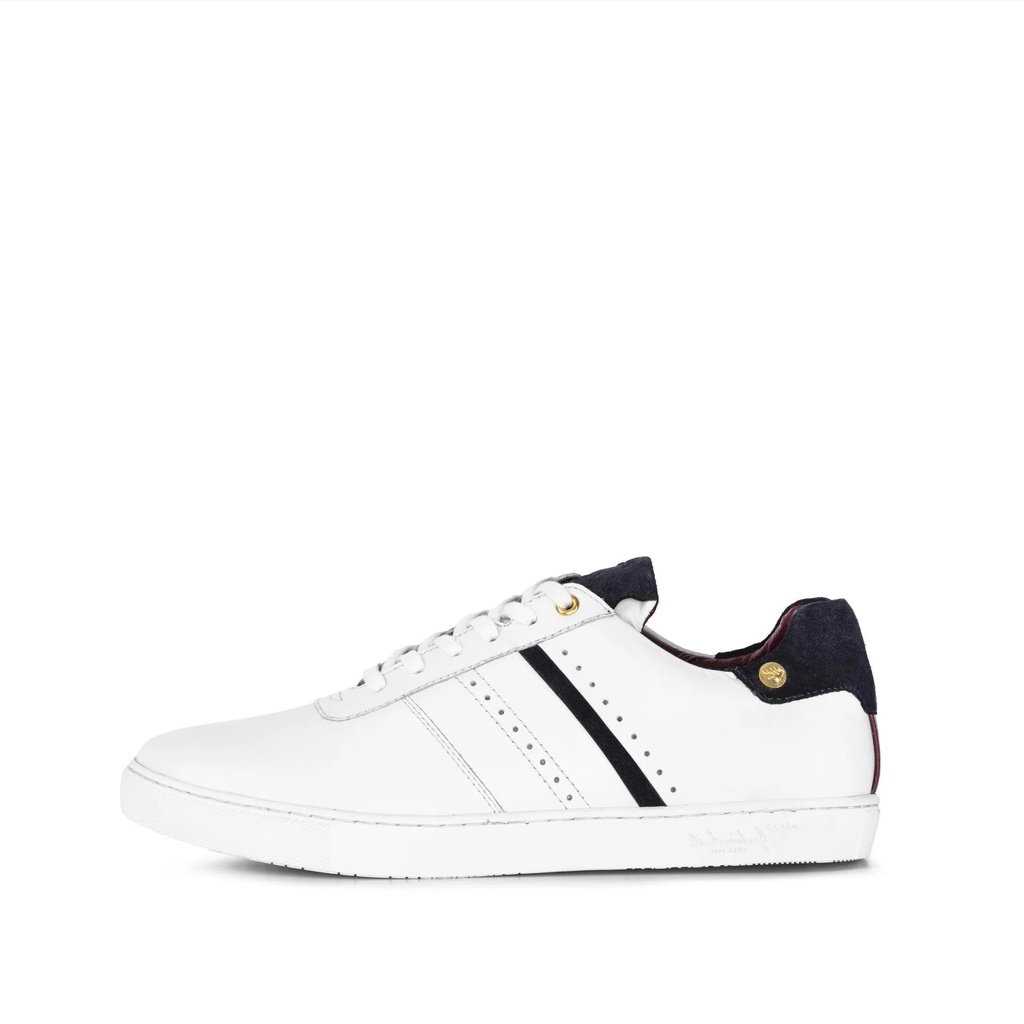 LADIES LOUISE WHITE NAVY PLIMSOLL