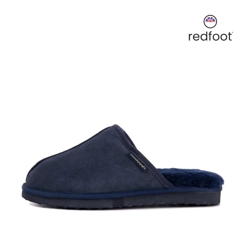 MENS ALLEN NAVY SHEEPSKIN SLIPPER MULE