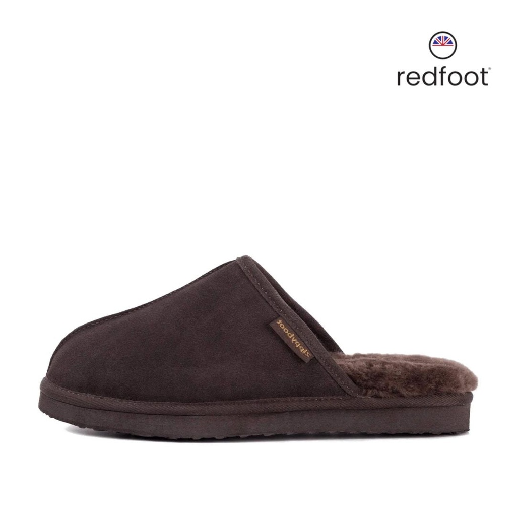 MENS ALLEN CHOCOLATE SHEEPSKIN SLIPPER MULE