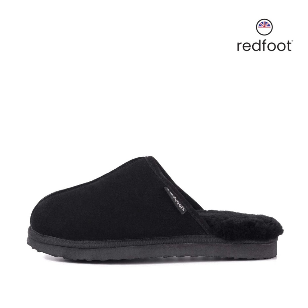 MENS ALLEN BLACK SHEEPSKIN SLIPPER MULE