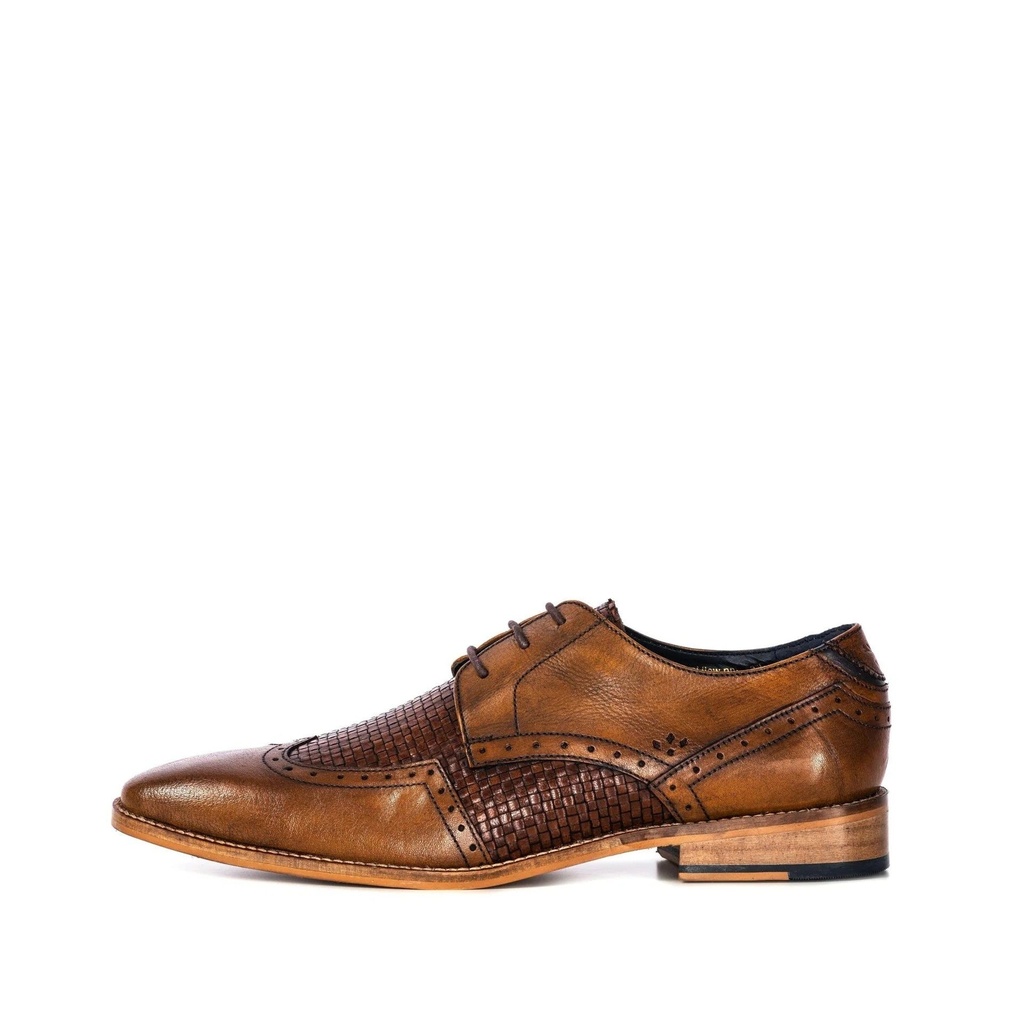 MENS MARCUS TAN INTERWOVEN DERBY