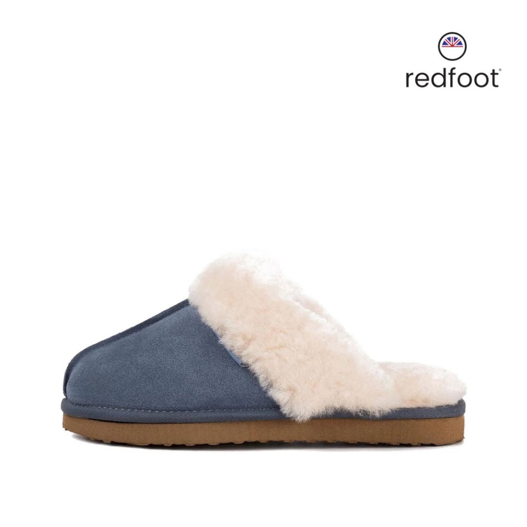 LADIES ANN BLUE SHEEPSKIN SLIPPER MULE