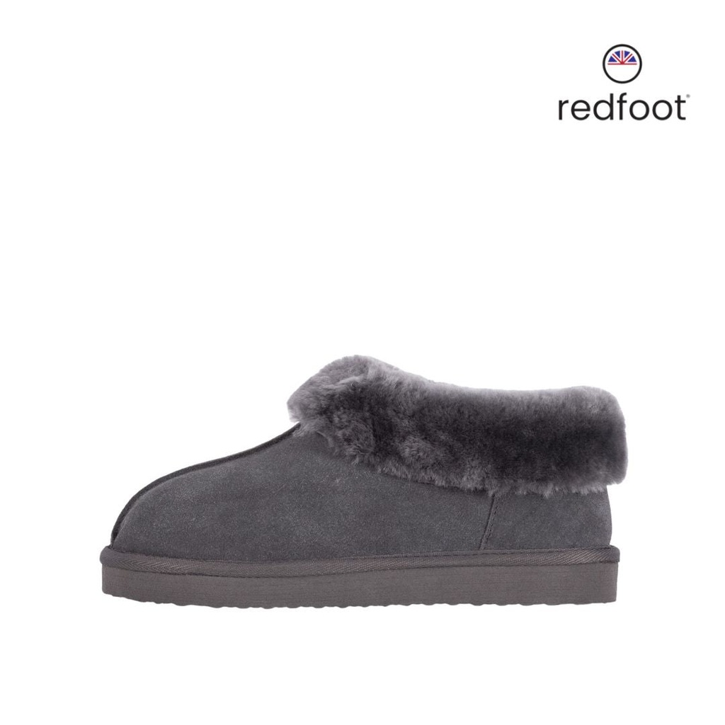 LADIES ANN GREY SHEEPSKIN SLIPPER BOOTIE