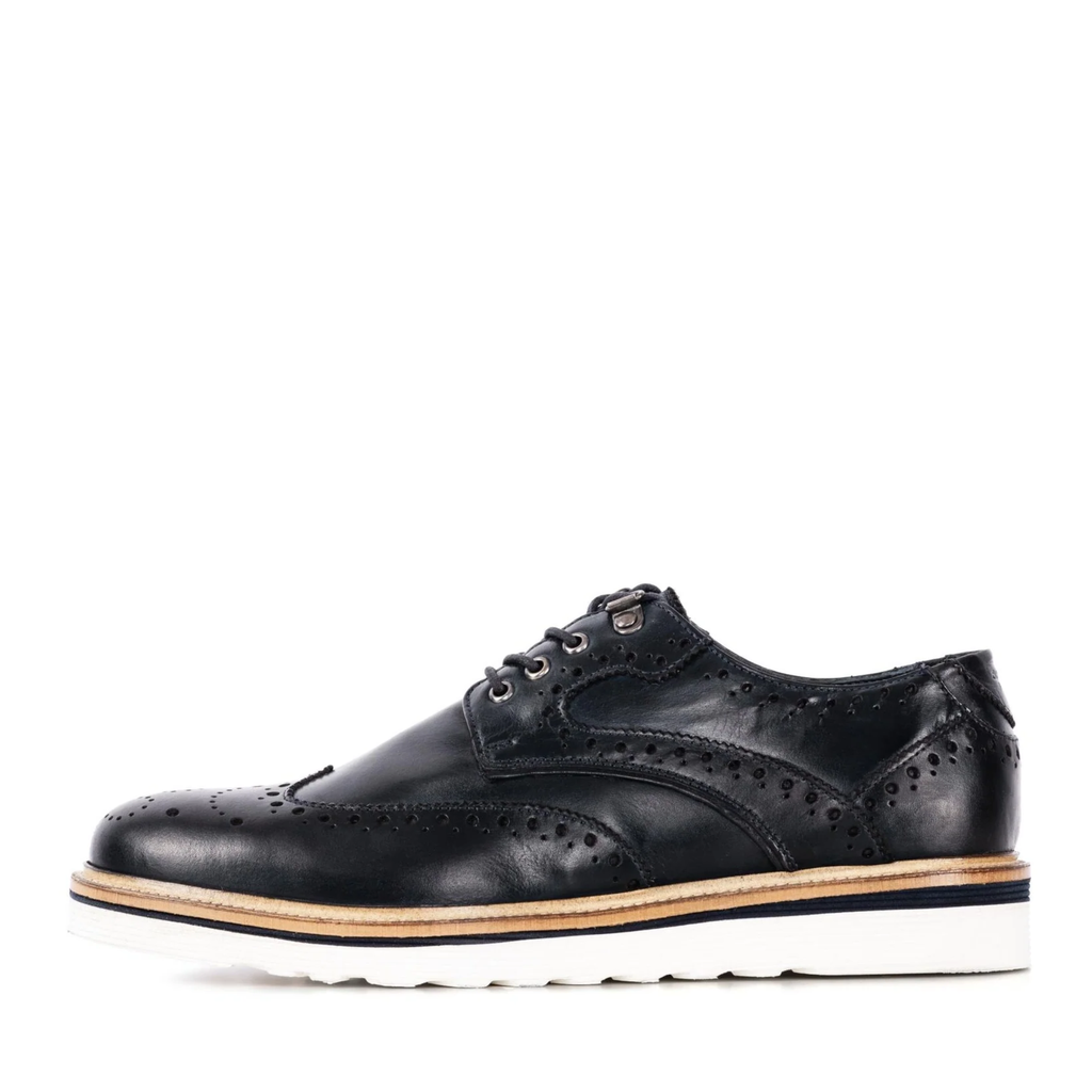 MENS RIPLEY NAVY WEDGE DERBY BROGUE
