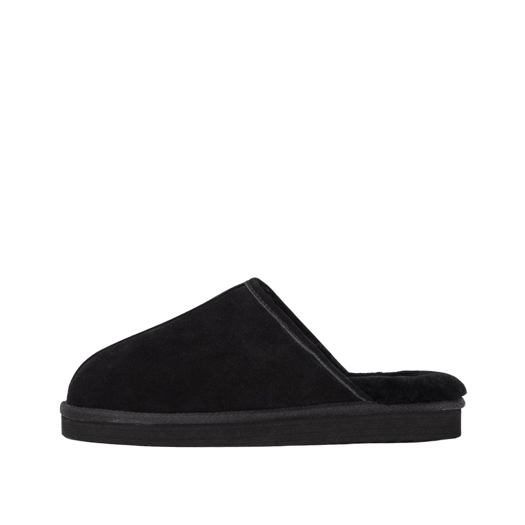 MENS MAX BLACK SHEEPSKIN SLIPPER MULE